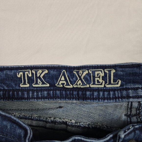 TK Axel Slim Bootcut Jeans Men’s 32x32 Blue Double Back‎ Pockets Stretch Denim - Picture 4 of 13